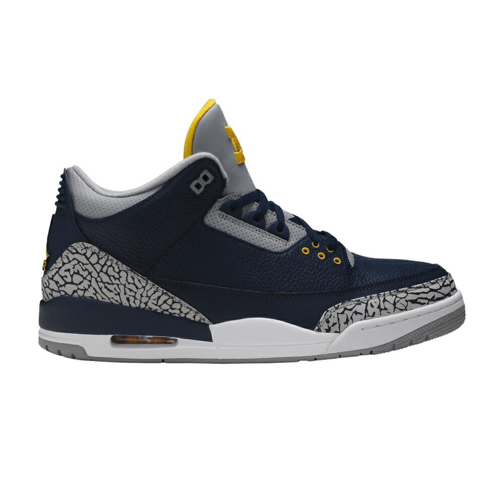 ナイキ 紺色 ネイビー 灰色 シメント エアジョーダン 'ミシガン ウルヴァリンズ' スニーカー メンズ AIR JORDAN AIR JORDAN 3 RETRO 'MICHIGAN WOLVERINES' PE / COLLEGIATE NAVY AMARILLO CEMENT