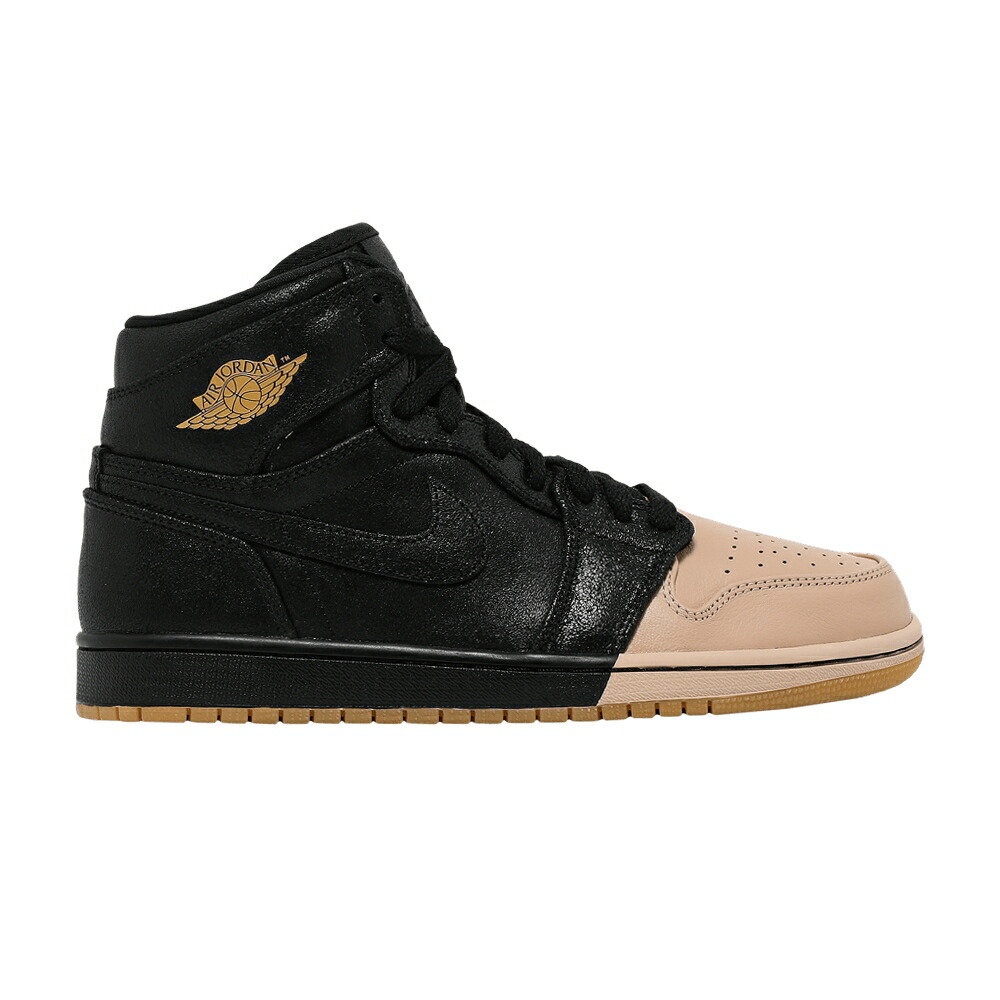 ナイキ ハイ プレミアム 黒色 ブラック ゴールド エアジョーダン 'DIPPED BLACK' スニーカー レディース AIR JORDAN WMNS AIR JORDAN 1 RETRO HIGH PREMIUM TOE - / BLACK METALLIC GOLD