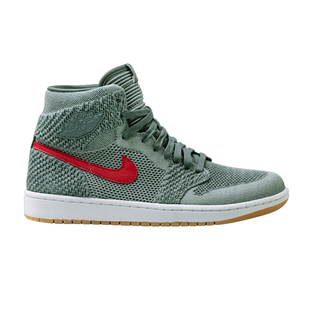 ナイキ ご機嫌 飛球編み物 緑 緑であること 白いこと 白いこと エアジョーダン \u0027CLAY GREEN\u0027 スニーカー メンズ AIR JORDAN AIR JORDAN 1 HIGH FLYKNIT / CLAY GREEN WHITE HYPER COBALT スニーカー-靴-メンズ靴
