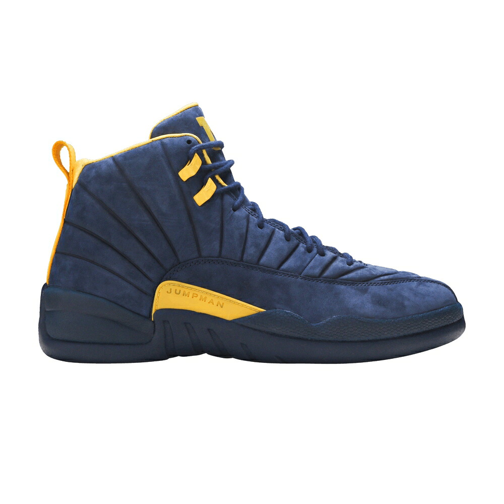 ナイキ 紺色 ネイビー エアジョーダン 'ミシガン ウルヴァリンズ' スニーカー メンズ AIR JORDAN PSNY X AIR JORDAN 12 RETRO 'MICHIGAN WOLVERINES' PE / NAVY MAIZE｜スニケス