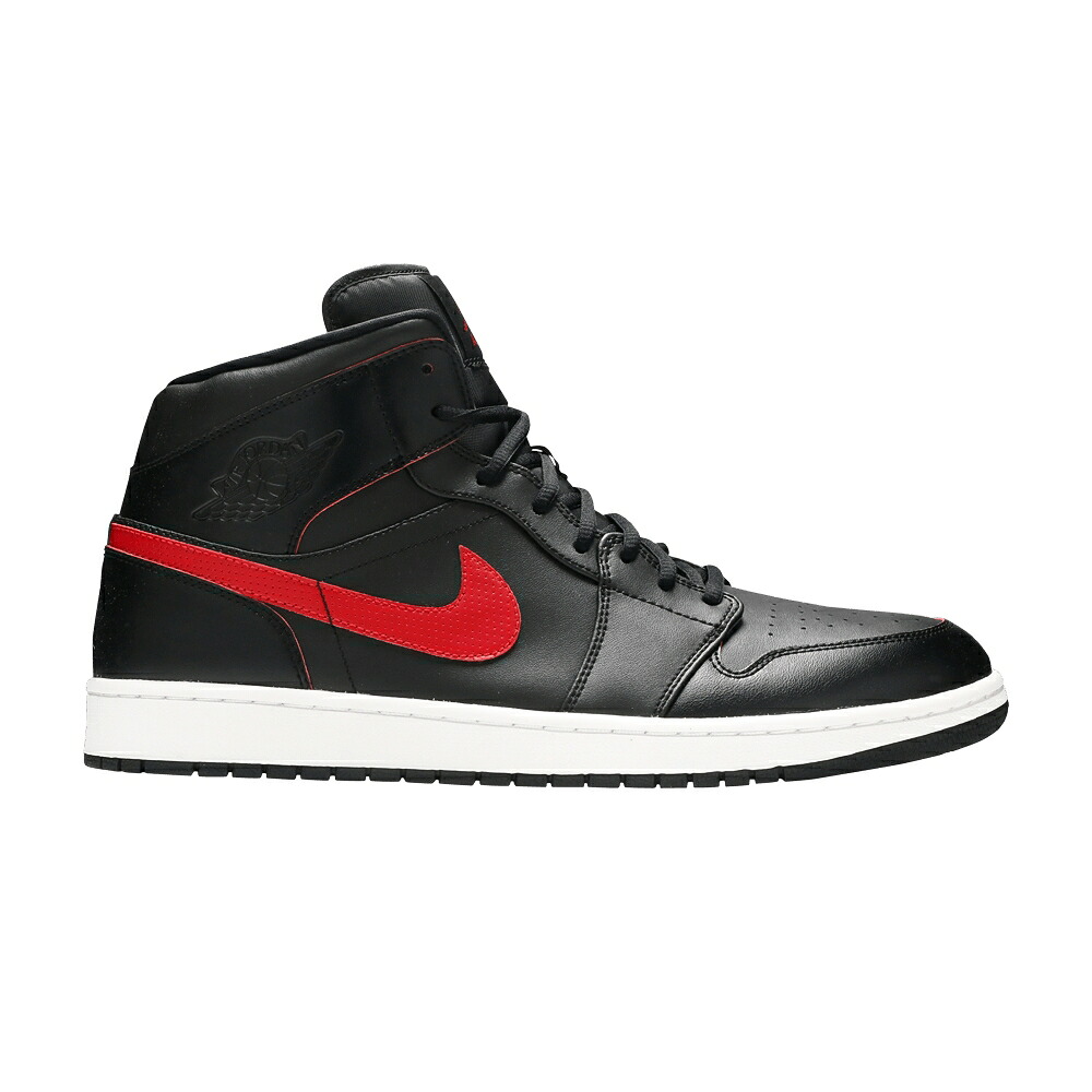 ナイキ ミッド チーム 黒色 ブラック 赤 レッド 白色 ホワイト エアジョーダン 'BLACK RED' スニーカー メンズ AIR JORDAN AIR JORDAN 1 RETRO MID TEAM / BLACK TEAM RED TEAM RED WHITE|スニケス