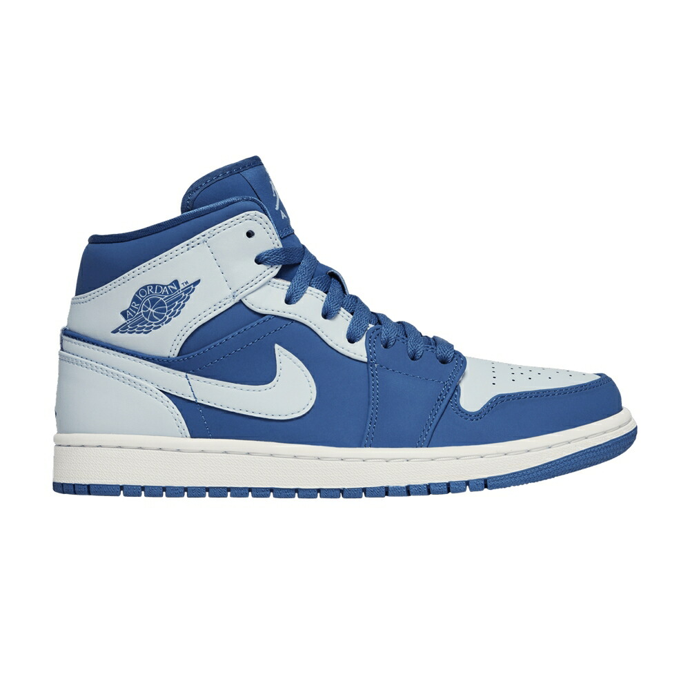 ナイキ ミッド チーム 白色 ホワイト 青色 ブルー エアジョーダン ICE BLUE スニーカー メンズ AIR JORDAN AIR JORDAN 1 RETRO MID / TEAM ROYAL WHITE ICE BLUE