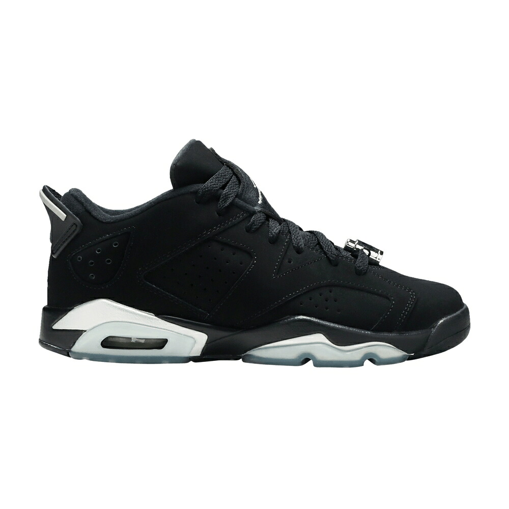 ナイキ 黒色 ブラック 白色 ホワイト 銀色 シルバー エアジョーダン 'CHROME' スニーカー メンズ AIR JORDAN AIR JORDAN 6 RETRO LOW BG / BLACK WHITE METALLIC SILVER