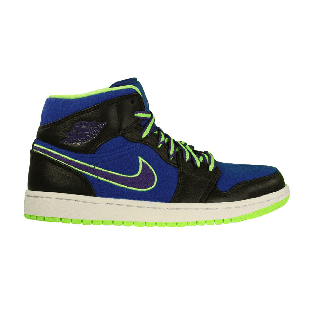 ナイキ ミッド 黒いこと 黒いこと エアジョーダン \u0027BEL AIR\u0027 スニーカー メンズ AIR JORDAN AIR JORDAN 1 MID / BLACK CRT PRPL GM RYL FLSH LM