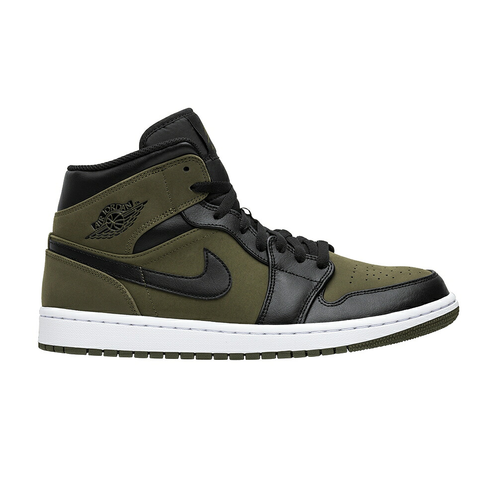 ナイキ ミッド オリーブ 黒色 ブラック エアジョーダン 'OLIVE CANVAS' スニーカー メンズ AIR JORDAN AIR JORDAN 1 MID / OLIVE CANVAS BLACK｜スニケス