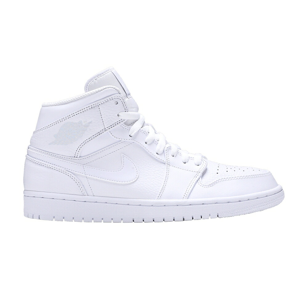 ナイキ ミッド 白いこと 白いこと エアジョーダン \u0027TRIPLE WHITE\u0027 スニーカー メンズ AIR JORDAN AIR JORDAN 1 MID 2018 / WHITE WHITE
