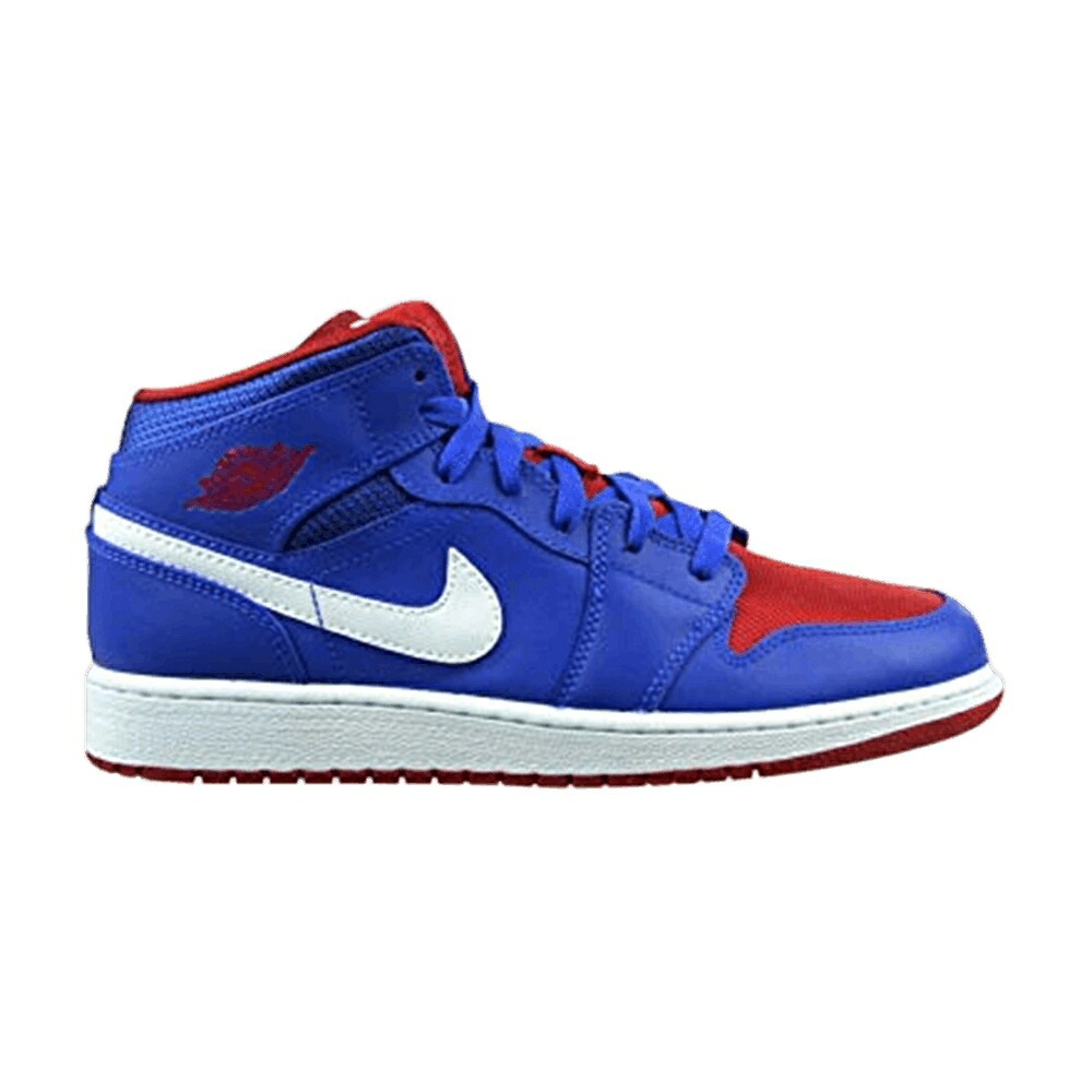 ナイキ ミッド ゲーム 赤 レッド エアジョーダン 'デトロイト ピストンズ' ゲームロイヤル 青 ブルー ジュニア キッズ AIR JORDAN AIR JORDAN 1 RETRO MID GS 'DETROIT PISTONS' / GAME ROYAL GAME ROYAL GYM RED
