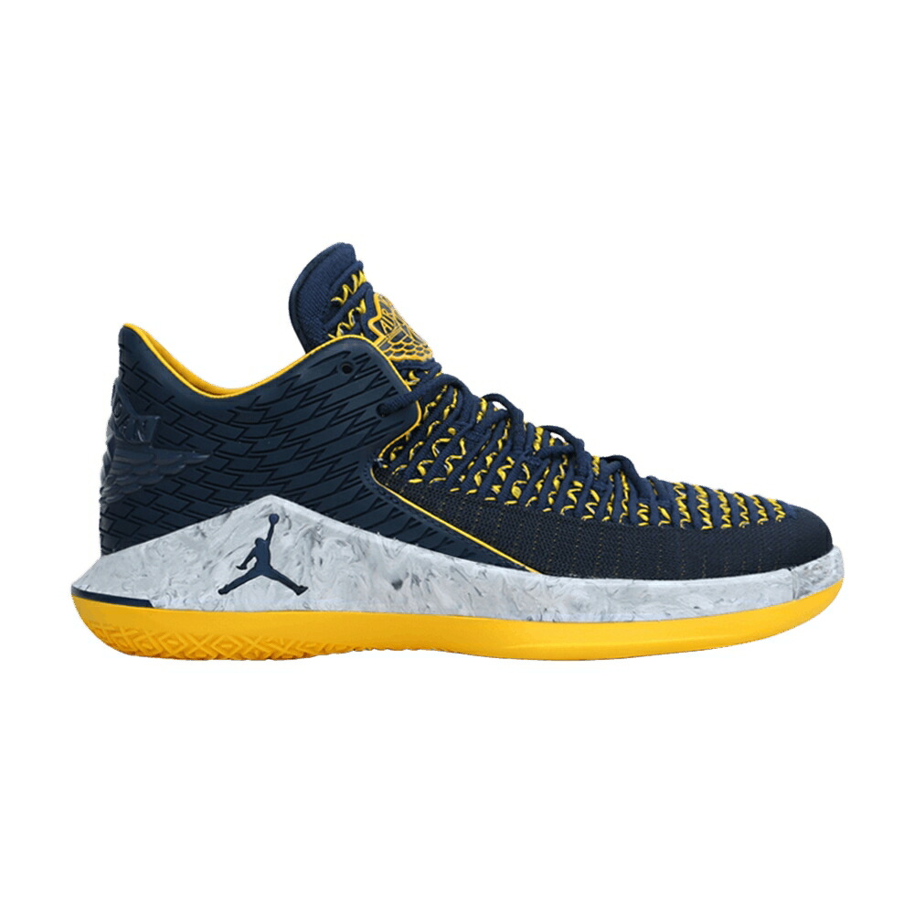 ナイキ カレッジ 紺色 ネイビー 白色 ホワイト エアジョーダン ミシガン ウルヴァリンズ スニーカー メンズ AIR JORDAN AIR JORDAN 32 LOW PF MICHIGAN WOLVERINES / COLLEGE NAVY COLLEGE NAVY WHITE