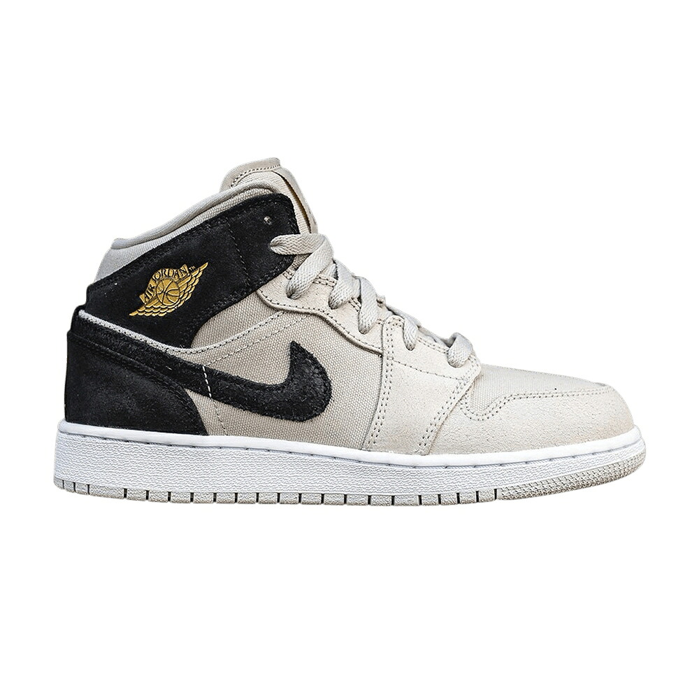 ナイキ ミッド ゴールド エアジョーダン \u0027LIGHT BONE\u0027 お坊っちゃん キッズ AIR JORDAN AIR JORDAN 1 RETRO MID GS / LIGHT BONE METALLIC GOLD もの言う花 マタニティ スニーカー