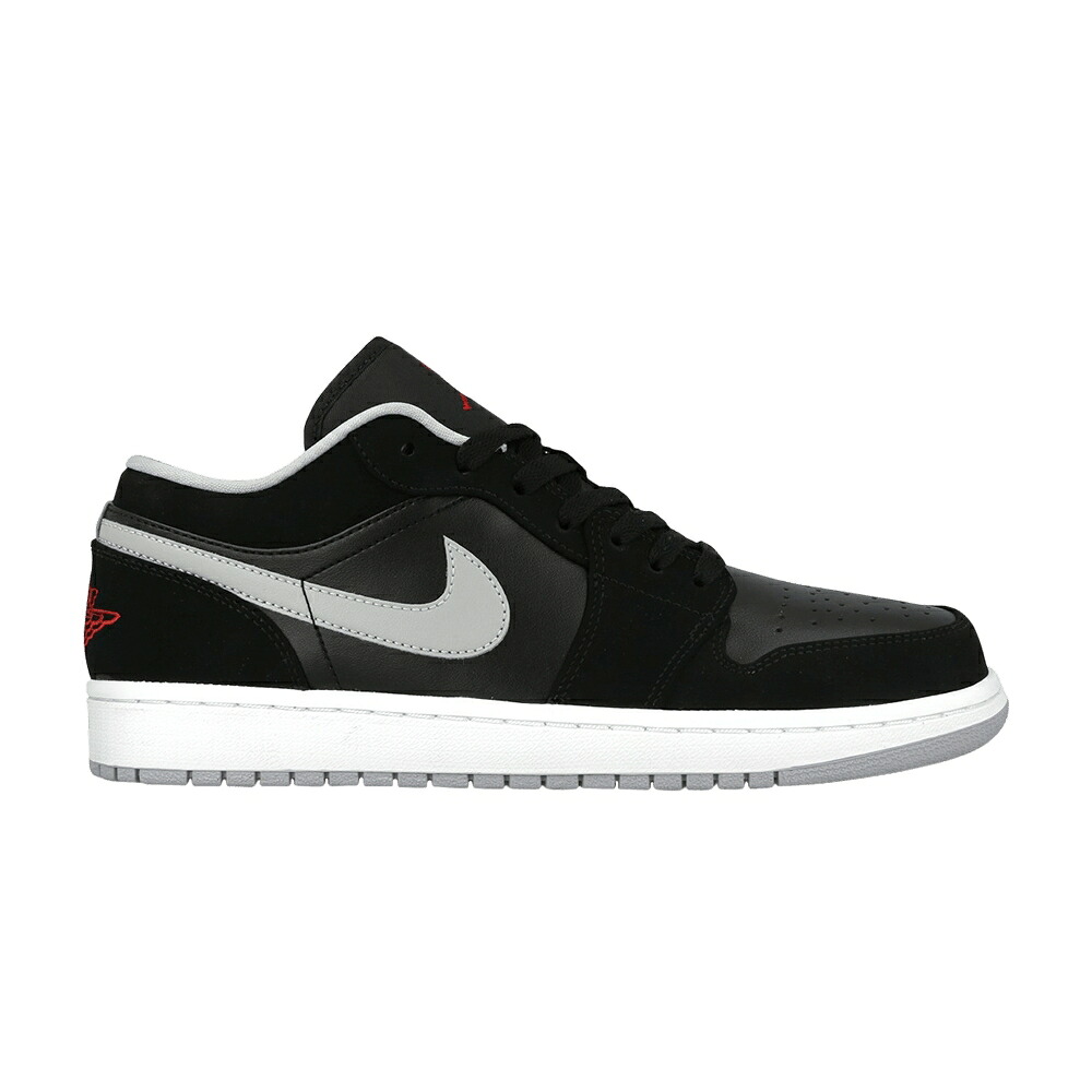 ナイキ 黒色 ブラック 赤 レッド 灰色 グレー 白色 ホワイト エアジョーダン 'BLACK' スニーカー メンズ AIR JORDAN AIR JORDAN 1 LOW / BLACK GYM RED WOLF GREY WHITE｜スニケス 67,540円