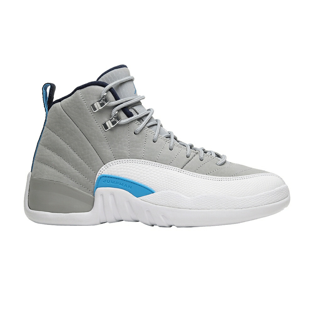 ナイキ 白色 ホワイト ミッド エアジョーダン UNIVERSITY BLUE スニーカー メンズ AIR JORDAN AIR JORDAN 12 RETRO BG / WLF GRY UNVRSTY BL WHITE MID N
