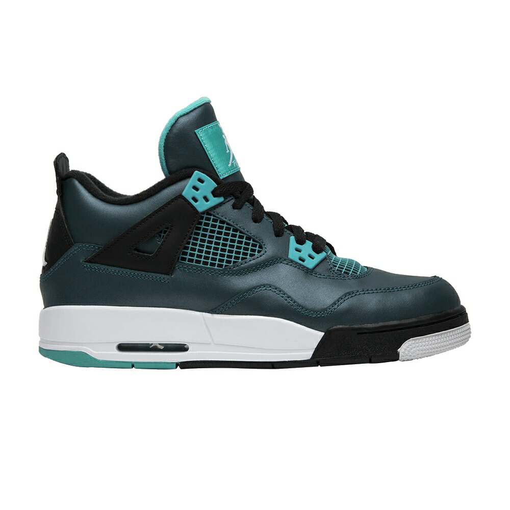 ナイキ 黒いこと 黒いこと 白いこと 白いこと エアジョーダン \u0027TEAL\u0027 スニーカー メンズ AIR JORDAN AIR JORDAN 4 RETRO BG / TEAL BLACK RETRO WHITE