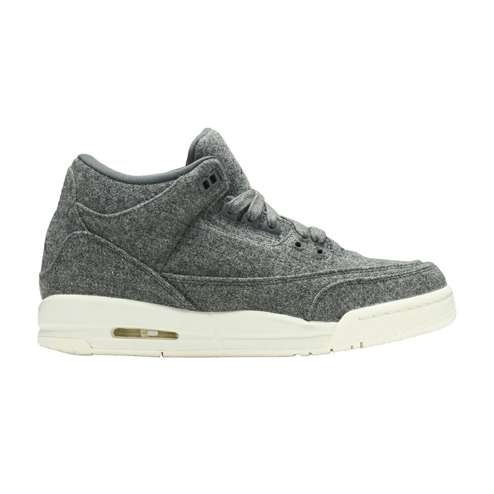 ナイキ 灰色 グレー エアジョーダン 'WOOL' スニーカー メンズ AIR JORDAN AIR JORDAN 3 RETRO BG / DARK GREY DARK GREY SAIL