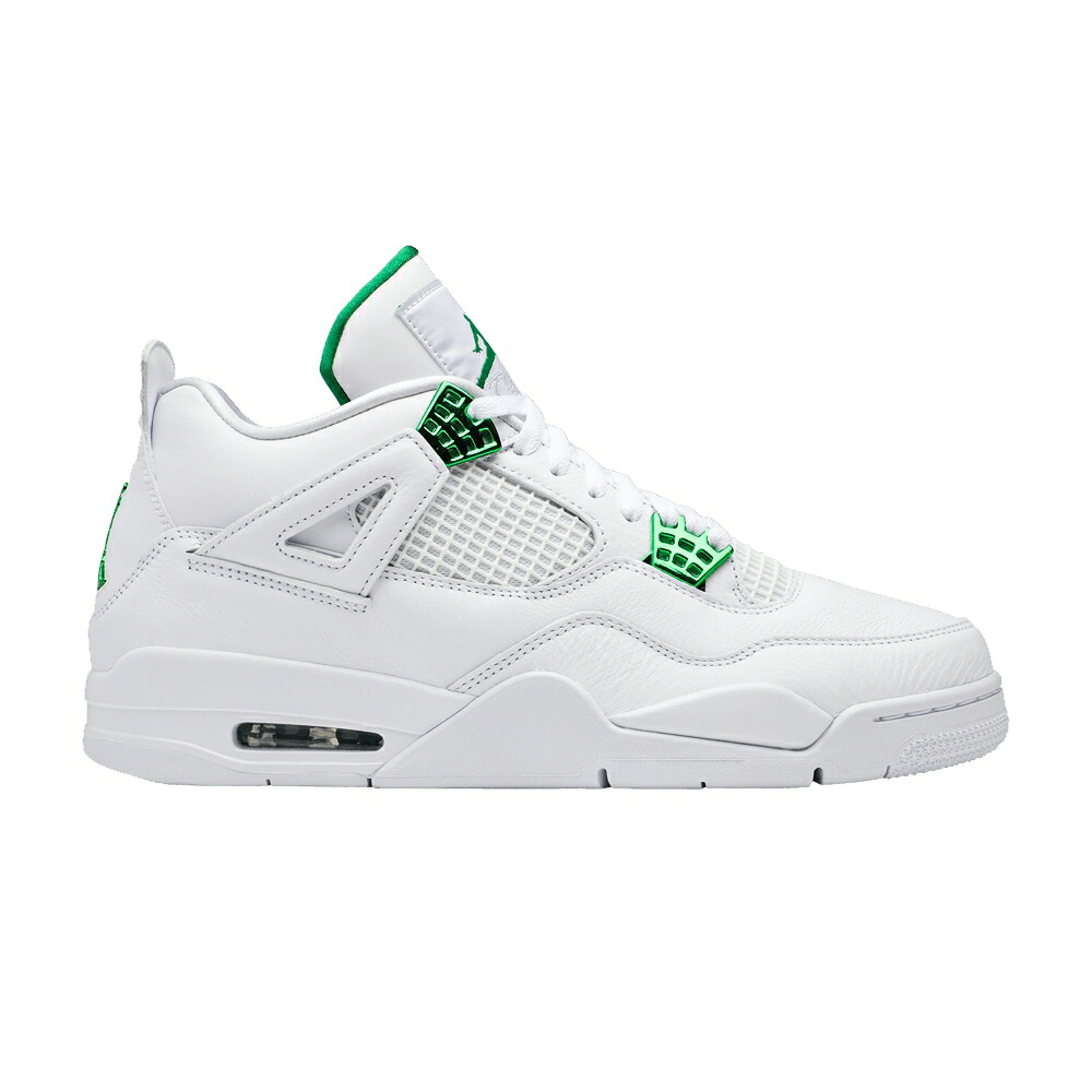 ナイキ 白いこと 白いこと 緑 緑であること しろがね色 しろがね色 エアジョーダン \u0027GREEN METALLIC\u0027 スニーカー メンズ AIR JORDAN AIR JORDAN 4 RETRO / WHITE PINE GREEN METALLIC SILVER