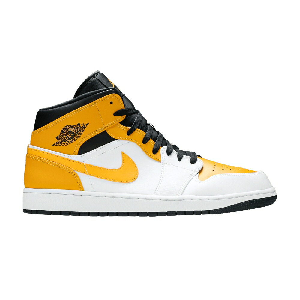 ナイキ ミッド 白色 ホワイト 黒色 ブラック ゴールド エアジョーダン 'UNIVERSITY GOLD' スニーカー メンズ AIR JORDAN AIR JORDAN 1 MID / WHITE BLACK UNIVERSITY GOLD