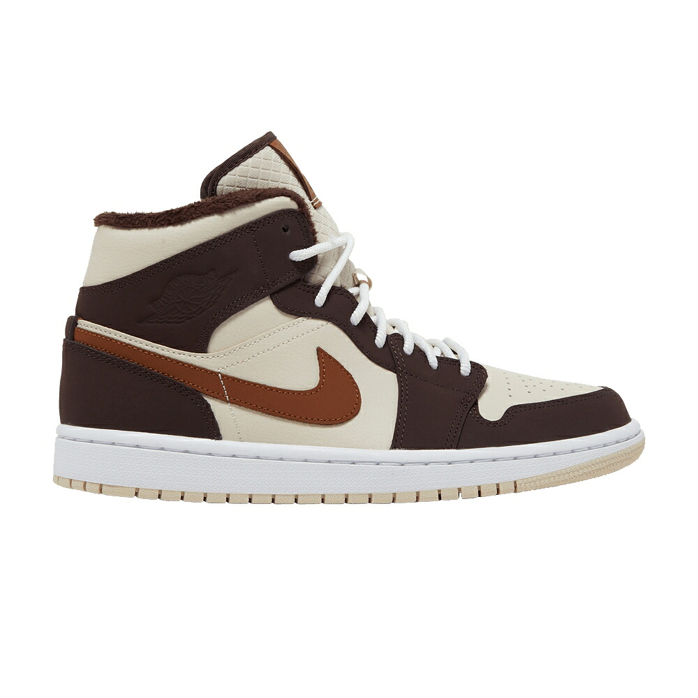 ナイキ ミッド 皮膚軟化剤 エアジョーダン \u0027CREAM CHOCOLATE\u0027 スニーカー レディース AIR JORDAN WMNS AIR JORDAN 1 MID SE DARK / CREAM DARK CHOCOLATE OATMEAL