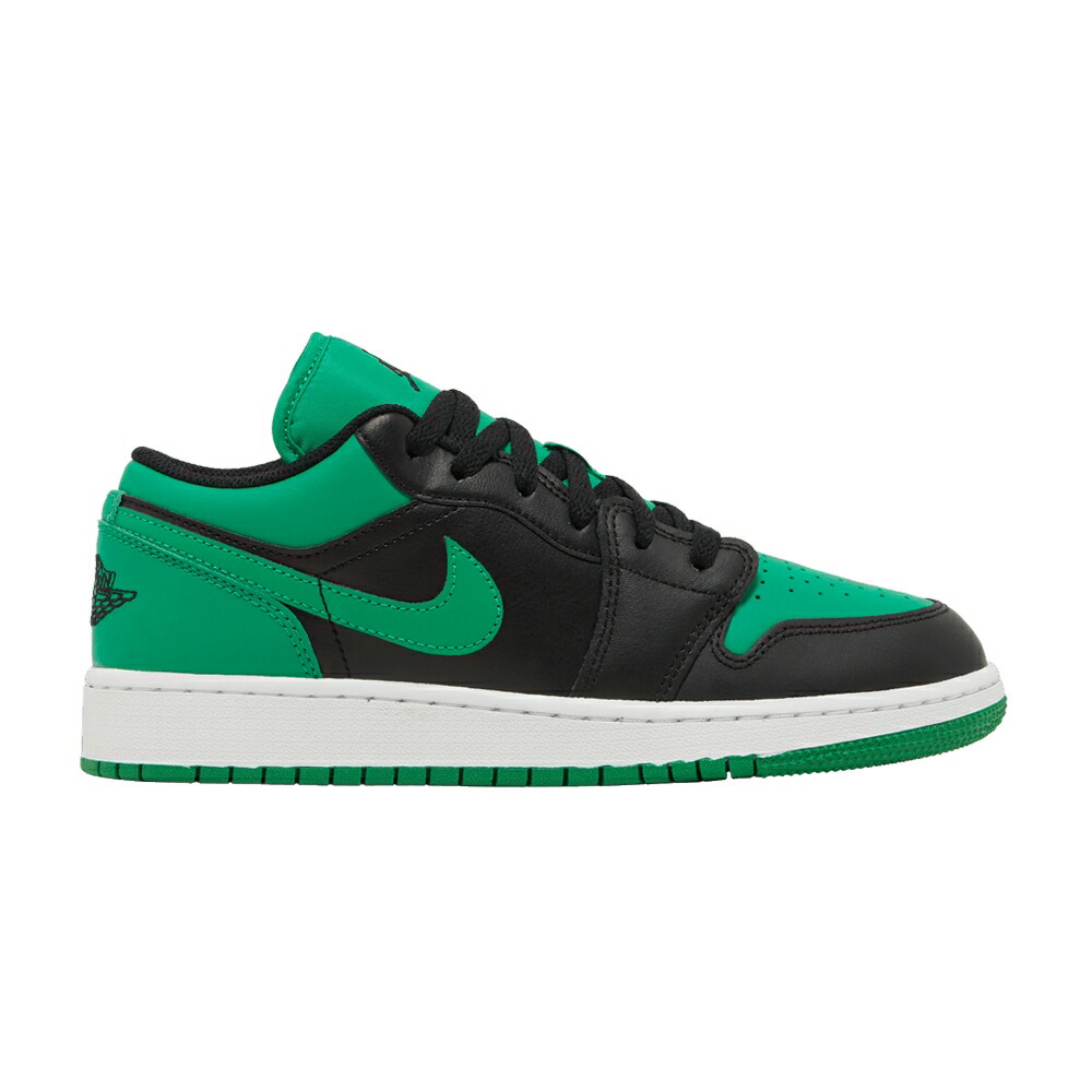 ナイキ 黒いこと 黒いこと 緑 緑であること 白いこと 白いこと エアジョーダン \u0027BLACK GREEN\u0027 お坊っちゃん キッズ AIR JORDAN AIR JORDAN 1 LOW GS LUCKY / BLACK BLACK LUCKY GREEN WHITE もの言う花 マタニティ スニーカー