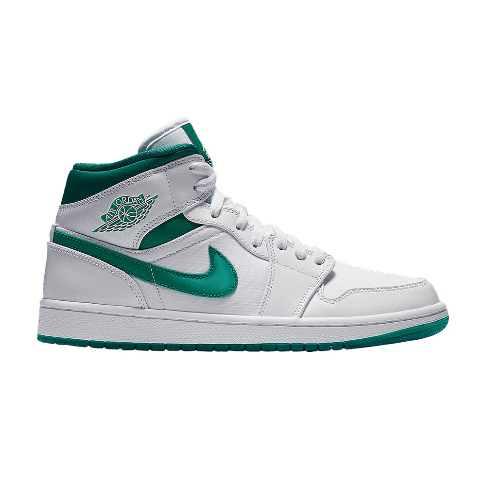 ナイキ ミッド 白いこと 白いこと 緑 緑であること エアジョーダン \u0027MYSTIC GREEN\u0027 スニーカー メンズ AIR JORDAN AIR JORDAN 1 MID / WHITE MYSTIC GREEN