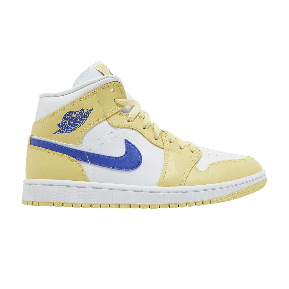 ナイキ ミッド 白いこと 白いこと エアジョーダン \u0027LEMON WASH\u0027 スニーカー レディース AIR JORDAN WMNS AIR JORDAN 1 MID / LEMON WASH LAPIS WHITE