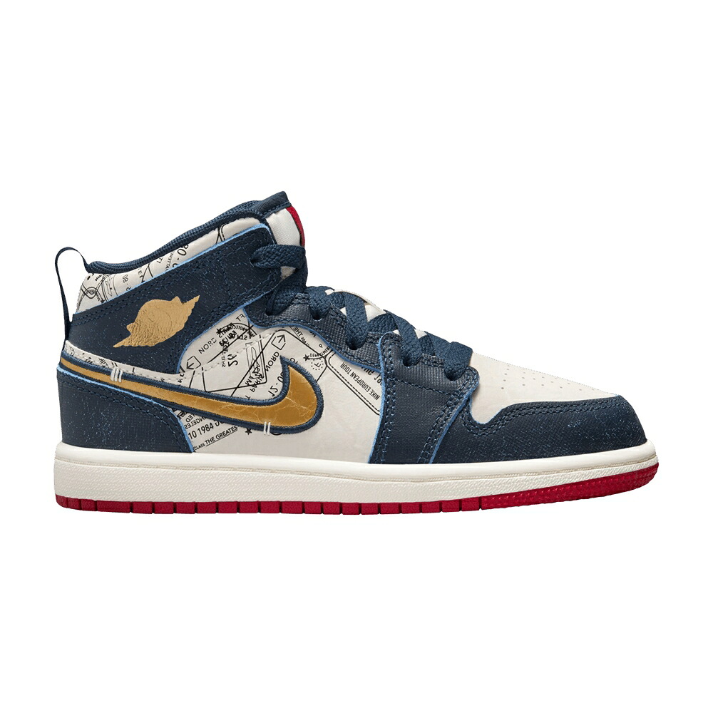 ナイキ ミッド 紺色 米国海軍 ゴールド エアジョーダン \u0027TAKE FLIGHT\u0027 お坊っちゃん キッズ AIR JORDAN AIR JORDAN 1 MID SE なおなお書き / ARMORY NAVY METALLIC GOLD PALE もの言う花 マタニティ スニーカー
