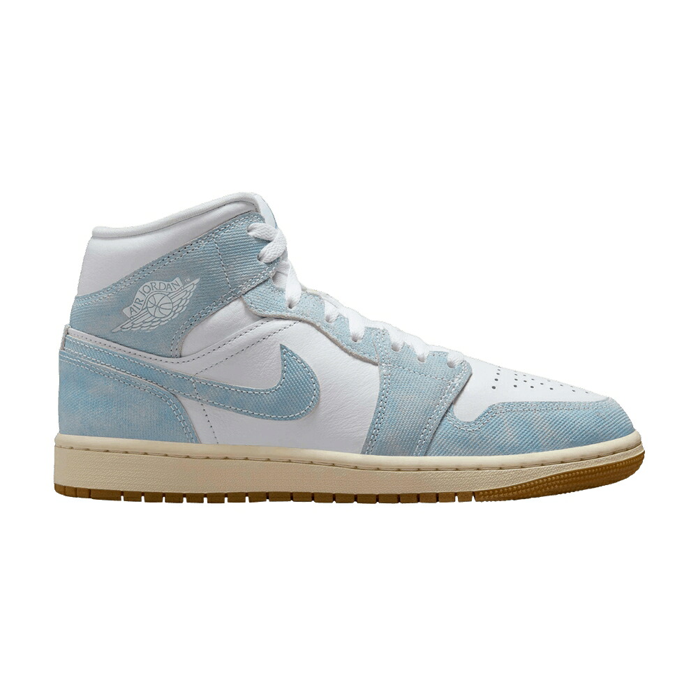 ナイキ ミッド 青み 青色 エアジョーダン \u0027DENIM\u0027 スニーカー レディース AIR JORDAN WMNS AIR JORDAN 1 MID / LIGHT BLUE SAIL GUM