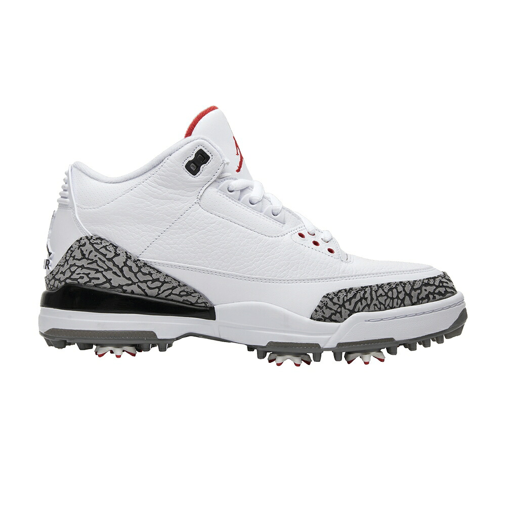 ナイキ ゴルフ 白いこと 白いこと 黒いこと 黒いこと エアジョーダン \u0027WHITE CEMENT\u0027 スニーカー メンズ AIR JORDAN AIR JORDAN 3 GOLF / WHITE BLACK