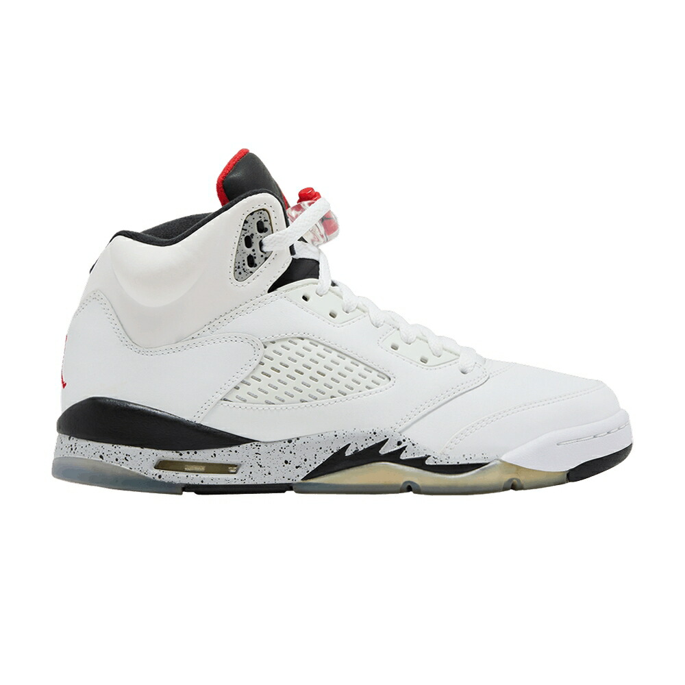 ナイキ 白色 ホワイト 赤 レッド 黒色 ブラック エアジョーダン 'WHITE CEMENT' ジュニア キッズ AIR JORDAN AIR JORDAN 5 RETRO GS / WHITE UNIVERSITY RED BLACK MATTE ベビー マタニティ スニーカー