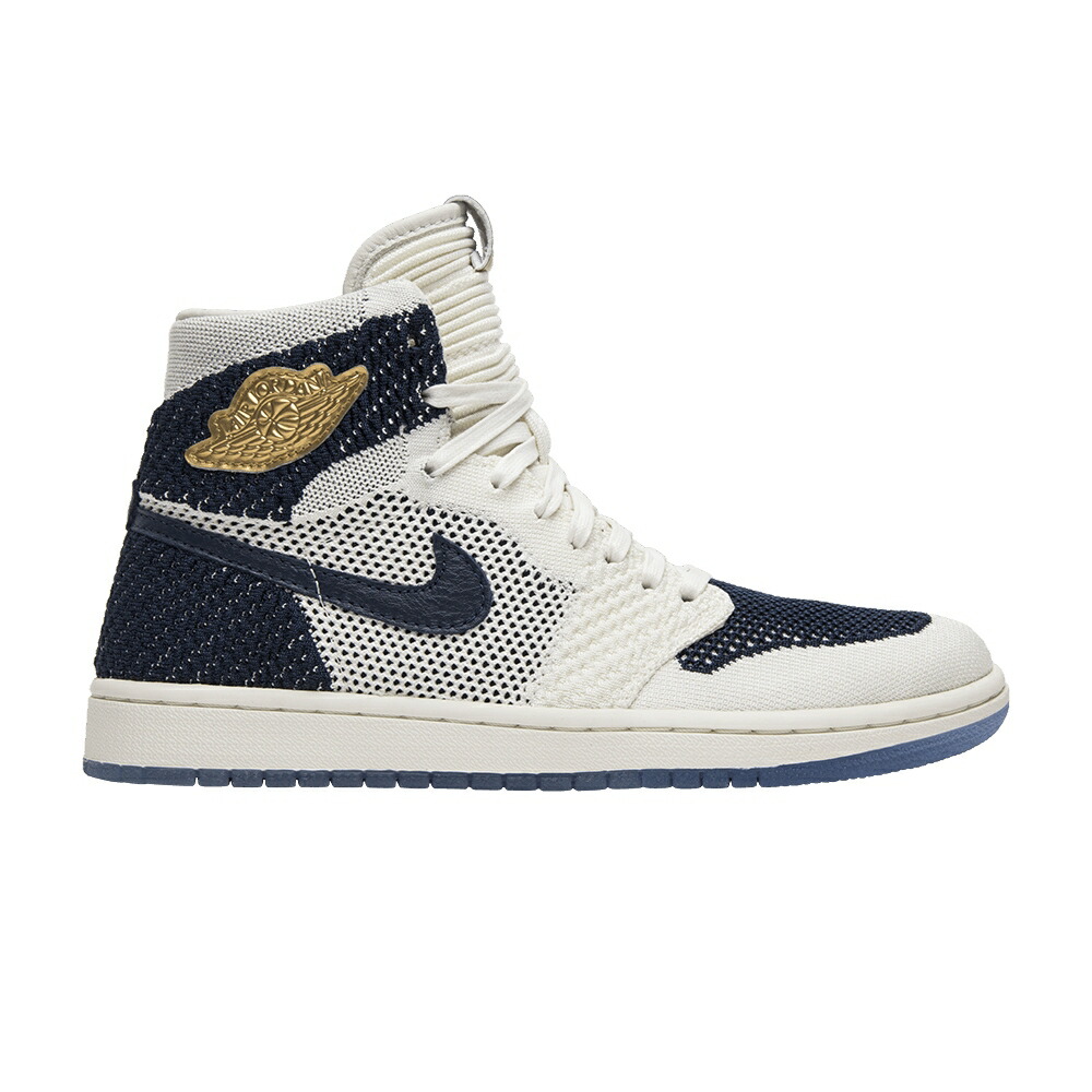 ナイキ ハイ フライニット 紺色 ネイビー ゴールド エアジョーダン RE2PECT スニーカー メンズ AIR JORDAN AIR JORDAN 1 RETRO HIGH OG FLYKNIT / SAIL MIDNIGHT NAVY METALLIC GOLD