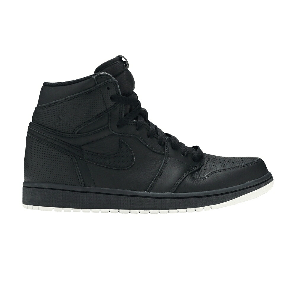 ナイキ ご機嫌 黒いこと 黒いこと 白いこと 白いこと エアジョーダン \u0027PERFORATED\u0027 スニーカー メンズ AIR JORDAN AIR JORDAN 1 RETRO HIGH OG / BLACK BLACK WHITE スニーカー-メンズ靴