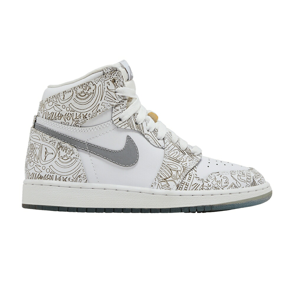 ナイキ ハイ 白色 ホワイト 銀色 シルバー エアジョーダン 'LASER' スニーカー メンズ AIR JORDAN AIR JORDAN 1 RETRO HIGH BG / WHITE METALLIC SILVER