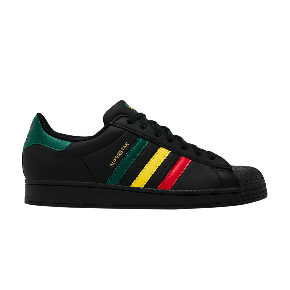 アディダス はやりっ子 中核グループ 黒いこと 黒いこと 黄味がかった 黄色 \u0027RASTA BLACK\u0027 スニーカー メンズ ADIDAS SUPERSTAR - / CORE BLACK YELLOW COLLEGIATE
