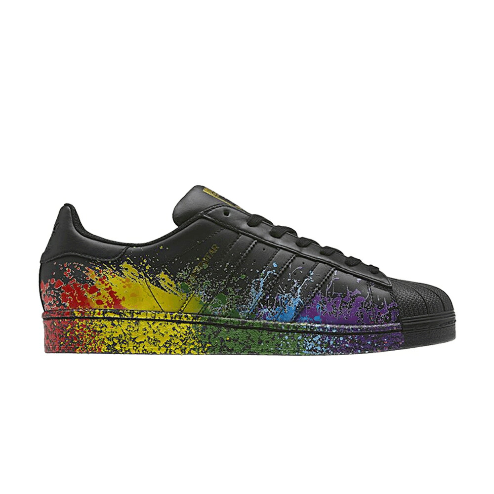 アディダス スーパースター コア 黒色 ブラック ゴールド 'PRIDE' MET. スニーカー メンズ ADIDAS SUPERSTAR / CORE BLACK CORE BLACK GOLD MET.｜スニケス