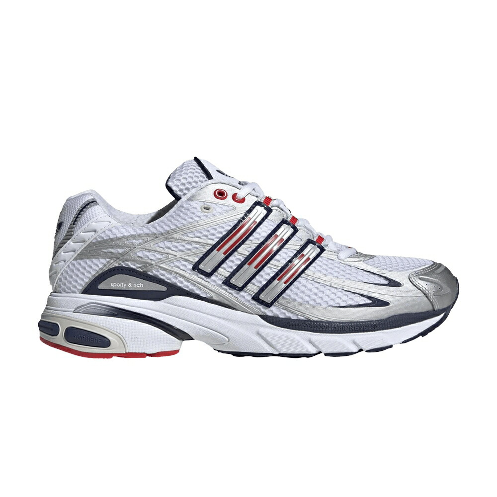 アディダス 白色 ホワイト ナイト 藍色 インディゴ \u0026 USA スニーカー メンズ ADIDAS SPORTY RICH X ADISTAR CUSHION / CLOUD WHITE NIGHT INDIGO