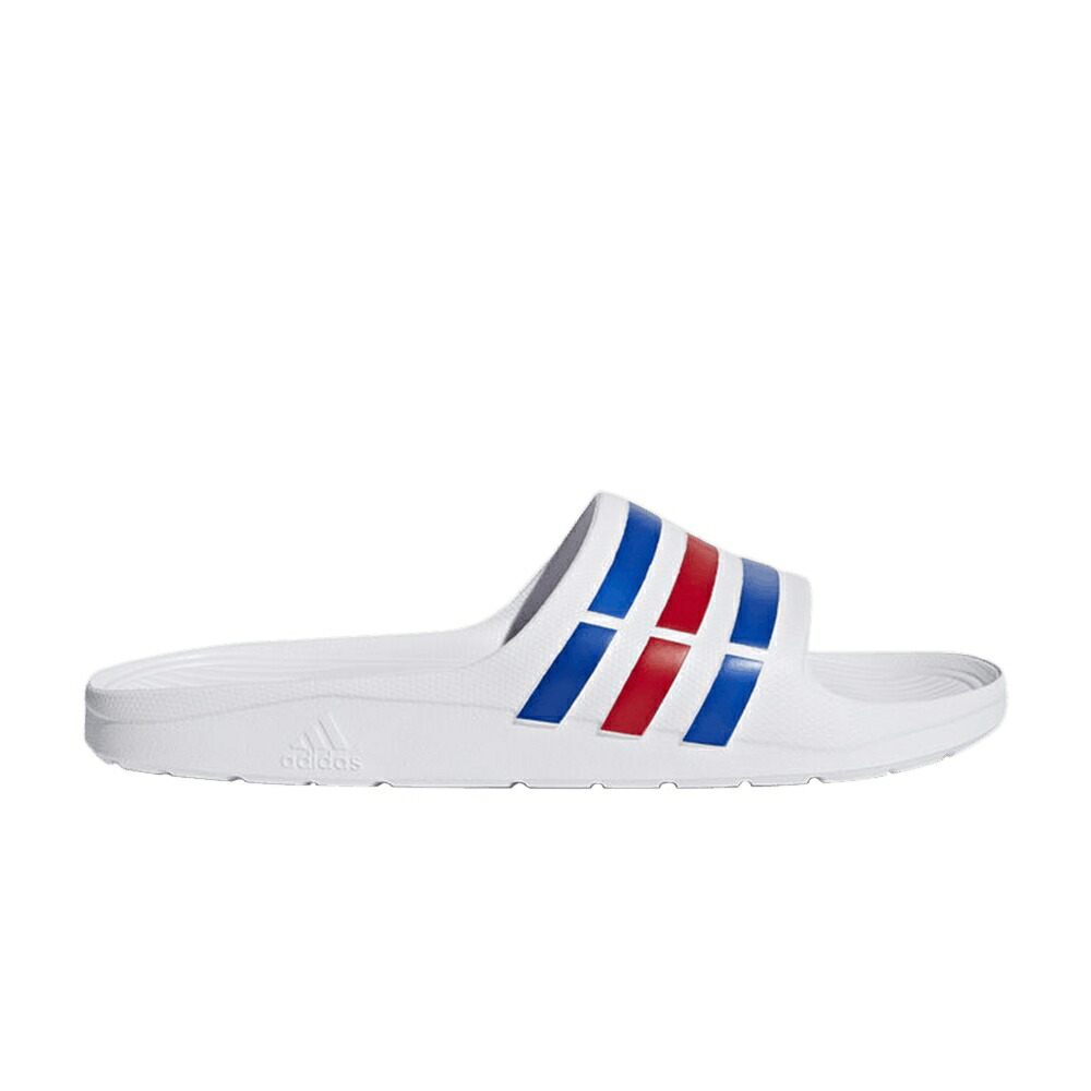 アディダス 青色 ブルー 白色 ホワイト パワー 赤 レッド WHITE RED スニーカー メンズ ADIDAS DURAMO SLIDES BLUE / WHITE POWER BLUE RED