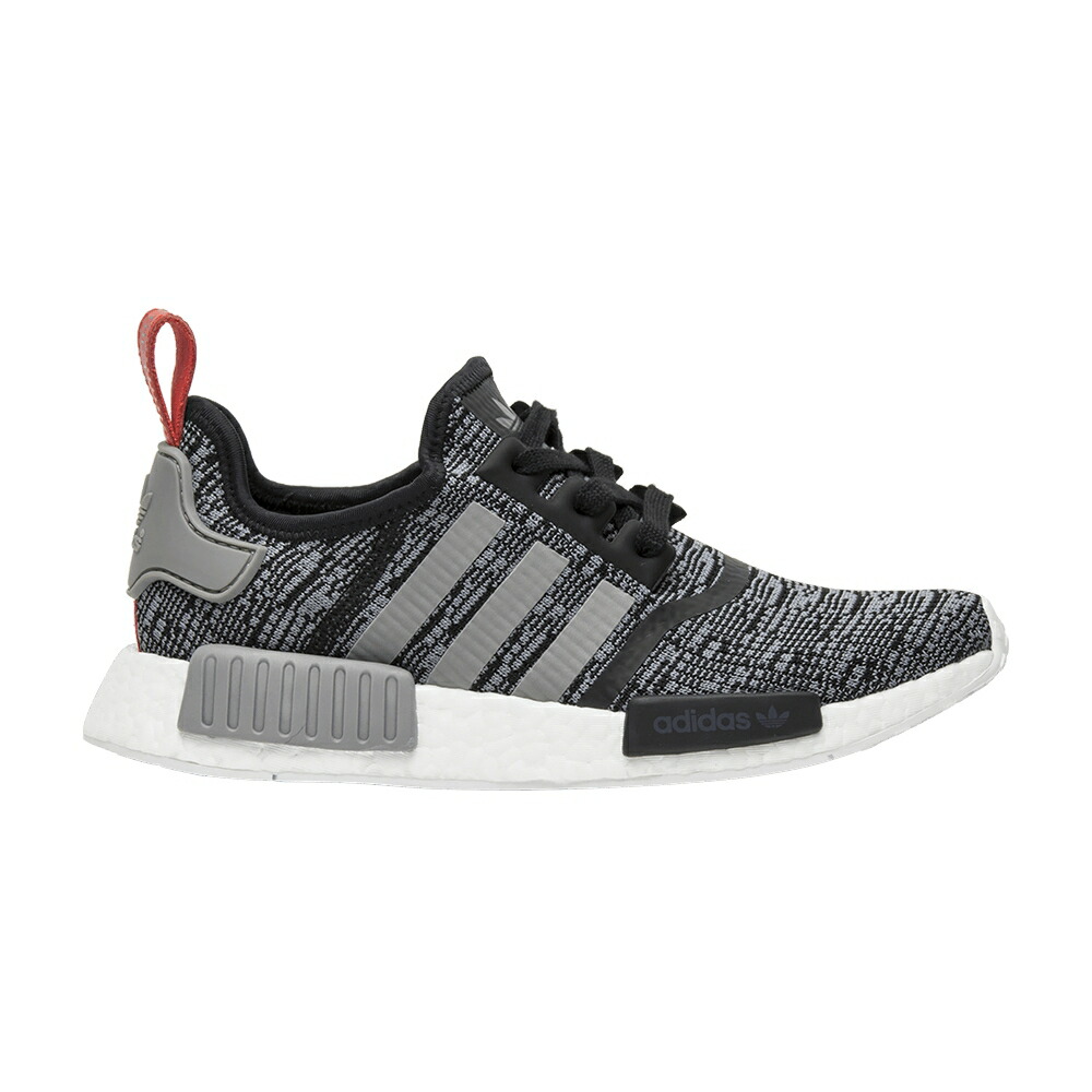 アディダス 黒色 ブラック 灰色 グレー 赤 レッド 白色 ホワイト NMD_R1 'GLITCH' スニーカー メンズ ADIDAS / BLACK GREY RED WHITE