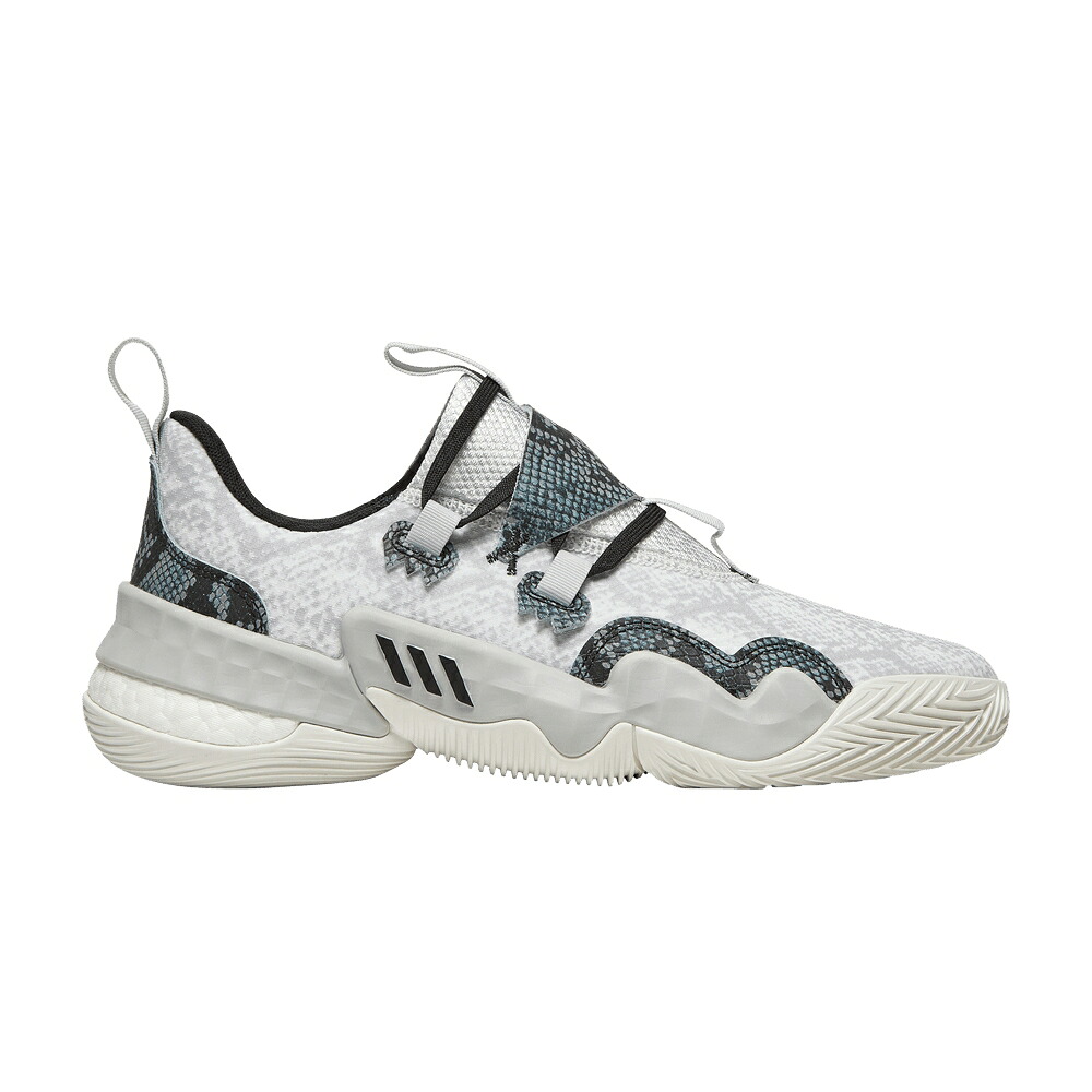 アディダス ソリッド 灰色 グレー 白色 ホワイト 'SNAKESKIN' スニーカー メンズ ADIDAS TRAE YOUNG 1 / LIGHT SOLID GREY CRYSTAL WHITE