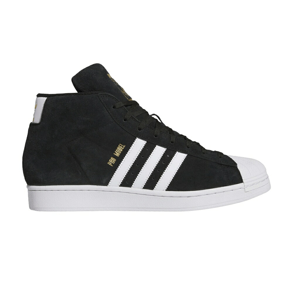 アディダス プロ ミッド コア 黒色 ブラック 白色 ホワイト ゴールド プロモデル BLACK WHITE スニーカー メンズ ADIDAS PRO MODEL MID / CORE BLACK CLOUD WHITE GOLD