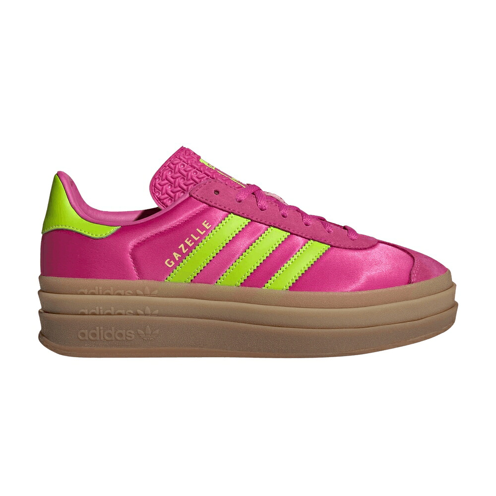 アディダス ガゼル \u0027LUCID SATIN\u0027 スニーカー レディース ADIDAS WMNS GAZELLE BOLD FUCHSIA SOLAR SLIME / SEMI LUCID FUCHSIA SOLAR SLIME