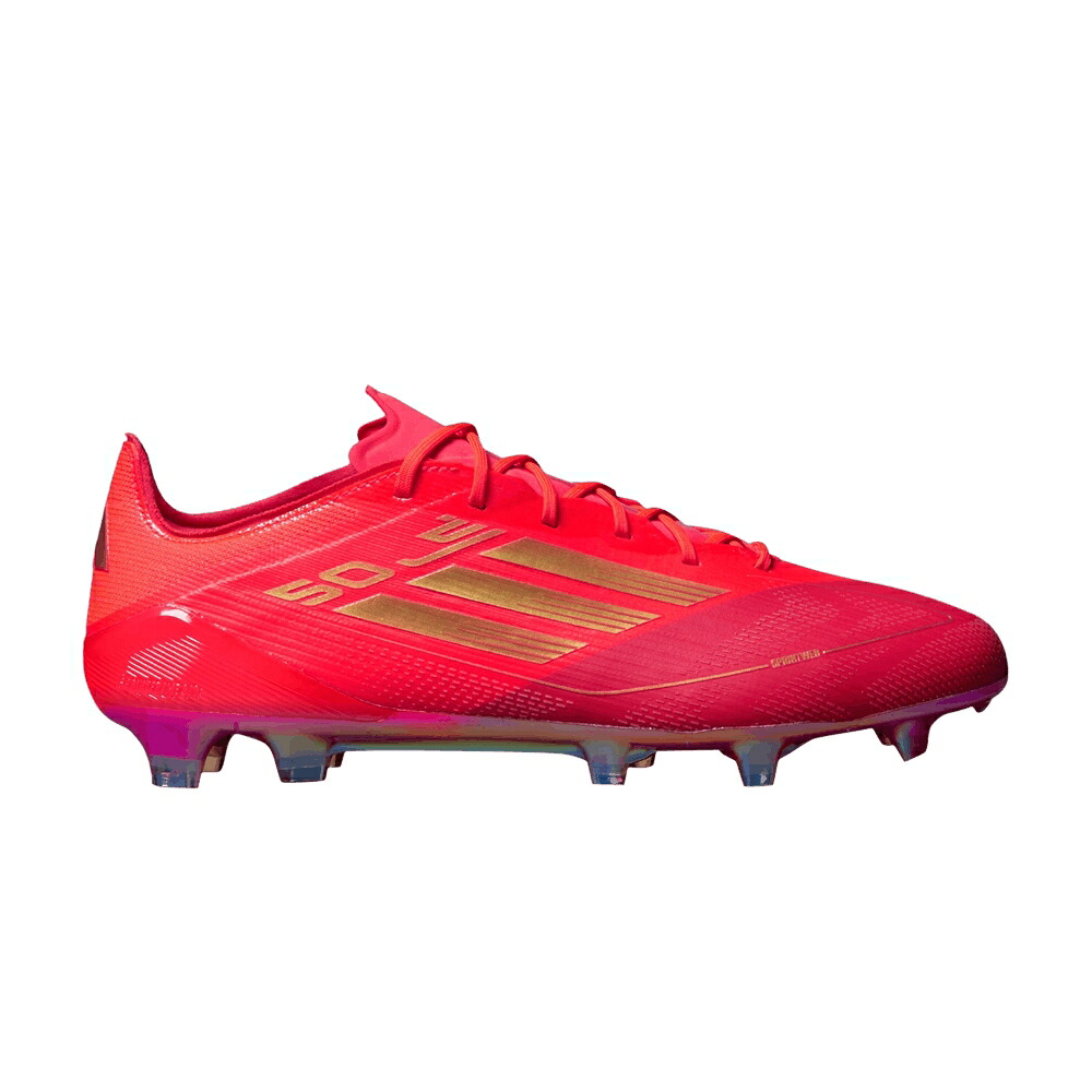 アディダス アディゼロ エリート 赤 赤いこと ゴールド \u0027TWO HORIZONS\u0027 スニーカー メンズ ADIDAS MO SALAH X ADIZERO F50 ELITE FG / SOLAR RED GOLD METALLIC BRIGHT