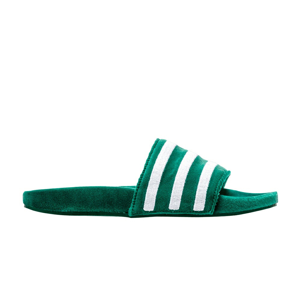アディダス アディレッタ コア 緑 グリーン 白色 ホワイト スニーカー メンズ ADIDAS ADILETTE SLIDES / CORE GREEN FOOTWEAR WHITE|スニケス