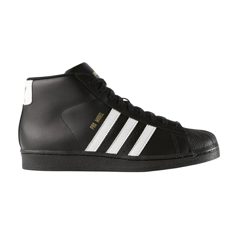 アディダス プロ コア 黒色 ブラック 白色 ホワイト ゴールド プロモデル 'CORE BLACK' スニーカー メンズ ADIDAS PRO MODEL / CORE BLACK FOOTWEAR WHITE GOLD｜スニケス