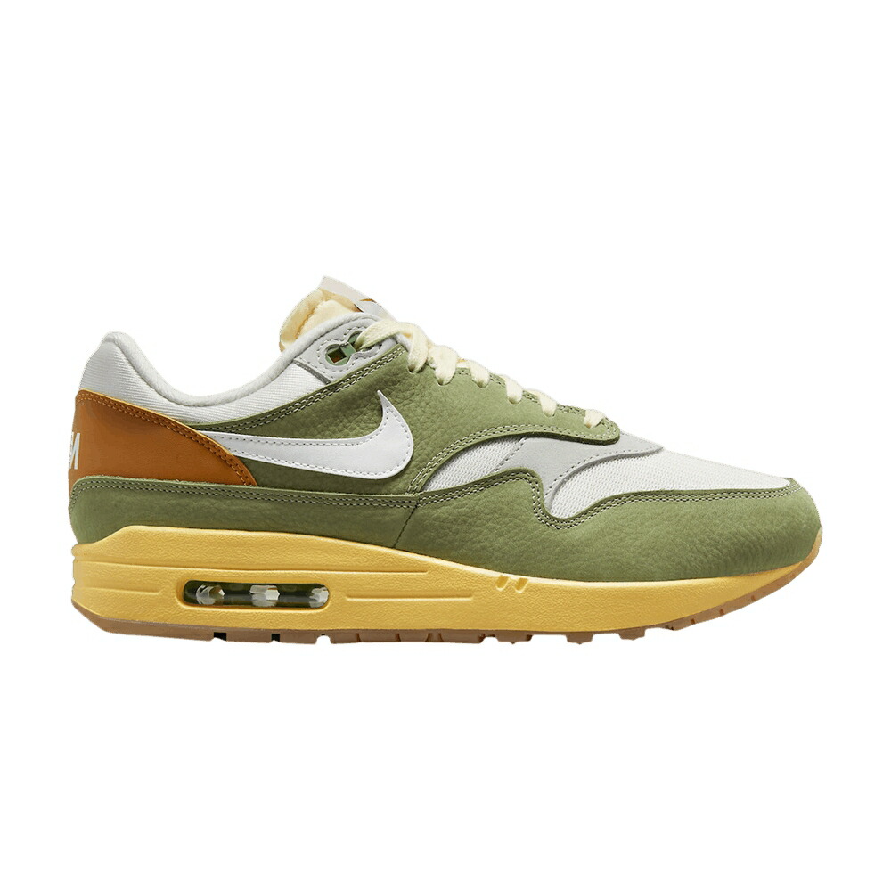 ナイキ マックス プレミアム 緑 グリーン 白色 ホワイト モナーク エアマックス \'DESIGN JAPAN\' スニーカー レディース NIKE WMNS AIR MAX 1 PREMIUM BY / OIL GREEN WHITE SAIL MONARCH