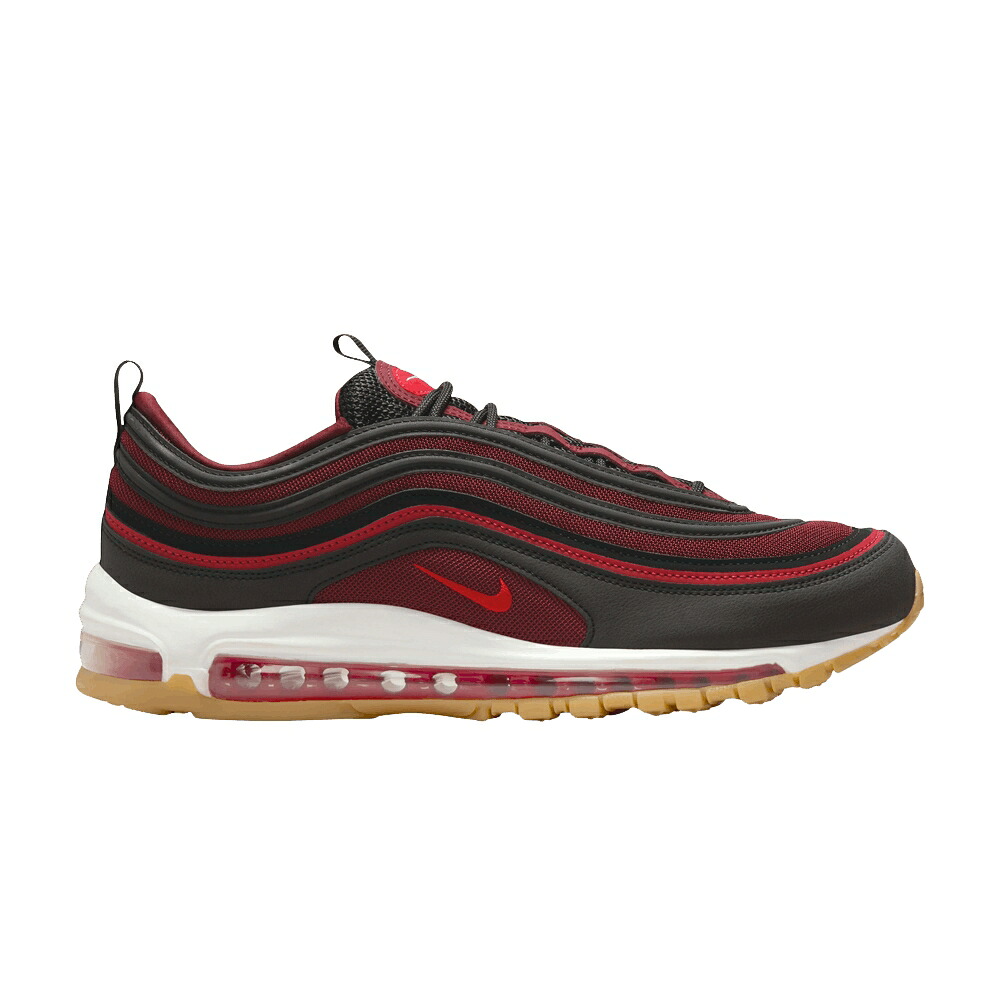 ナイキ マックス 野球クラブ 黒いこと 黒いこと エア湖マックス \u0027BLACK SCARLET\u0027 スニーカー メンズ NIKE AIR MAX 97 TEAM / BLACK TEAM SCARLET GUM MEDIUM