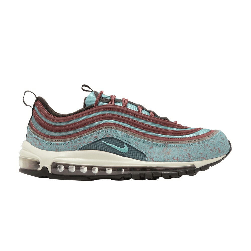 ナイキ マックス プレミアム ワイン色 バーガンディー 黒色 ブラック エアマックス OXIDIZED スニーカー メンズ NIKE AIR MAX 97 PREMIUM / BURGUNDY CRUSH TEAL SAIL BLACK