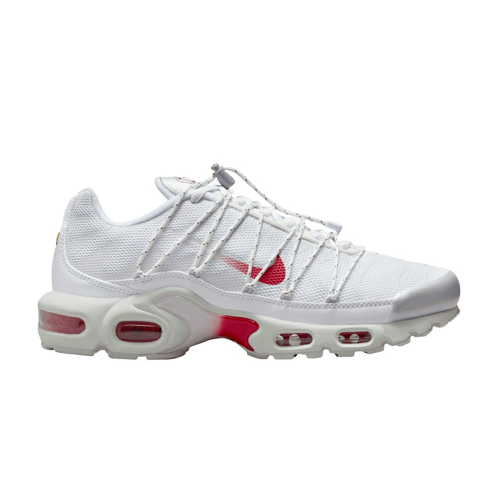 ナイキ マックス 白色 ホワイト 銀色 シルバー エアマックスプラス 'WHITE RED' スニーカー レディース NIKE WMNS AIR MAX PLUS LACE TOGGLE UNIVERSITY / WHITE METALLIC SILVER SUMMIT｜スニケス