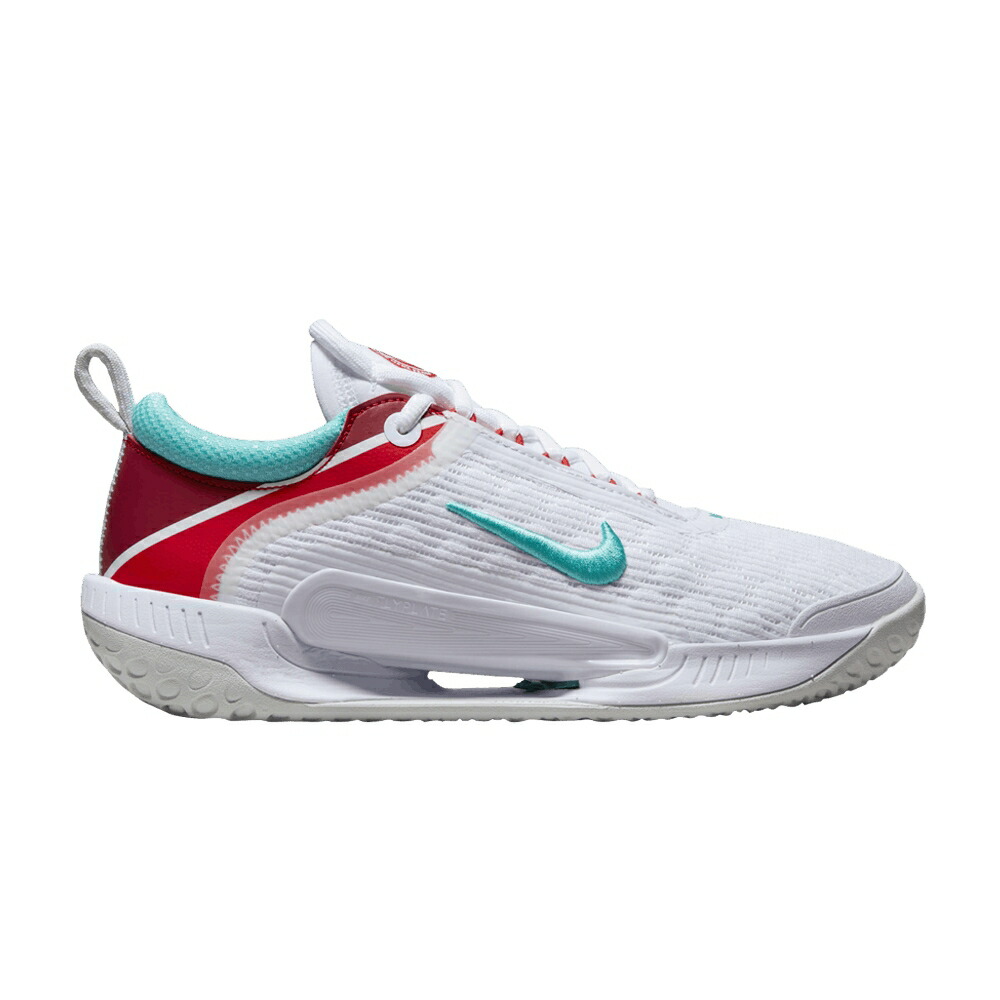ナイキ コート ズーム 赤 レッド 白色 ホワイト 銀色 シルバー WHITE TEAL スニーカー レディース NIKE WMNS NIKECOURT ZOOM NXT HABANERO RED / WHITE LIGHT SILVER HABANERO RED