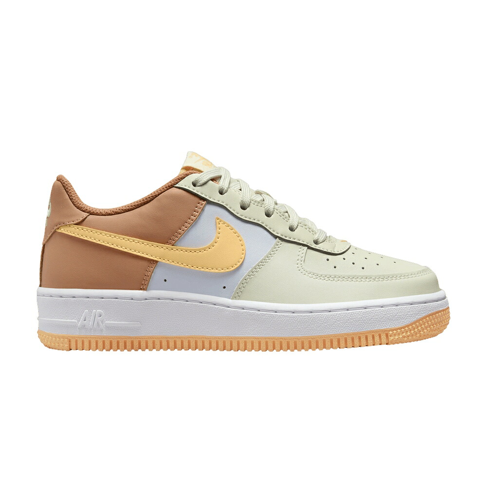 ナイキ 灰色 グレー エアフォース 'SEA BROWN' ジュニア キッズ NIKE AIR FORCE 1 GS GLASS AMBER / SEA GLASS FOOTBALL GREY AMBER ベビー マタニティ スニーカー｜スニケス