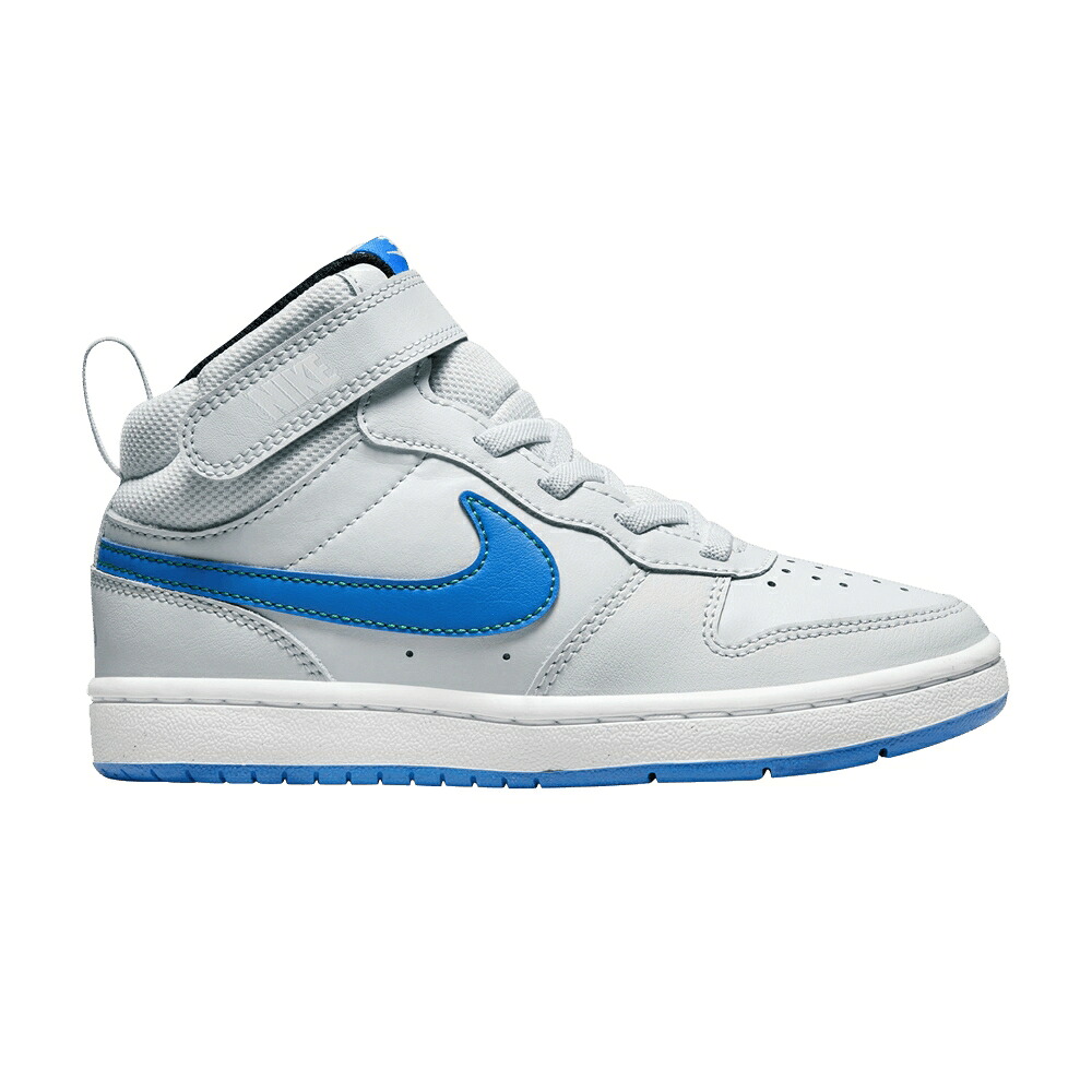 ナイキ コート ミッド プラチナム ピュア 青色 ブルー 白色 ホワイト コートバーロウ 'PURE BLUE' ジュニア キッズ NIKE COURT BOROUGH MID 2 PS PLATINUM PHOTO / PURE PLATINUM PHOTO BLUE WHITE ベビー マタニ