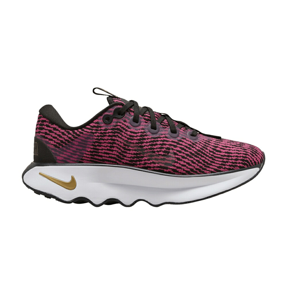 ナイキ 黒色 ブラック ゴールド 白色 ホワイト 'FIREBERRY' スニーカー レディース NIKE WMNS MOTIVA / BLACK METALLIC GOLD WHITE|スニケス