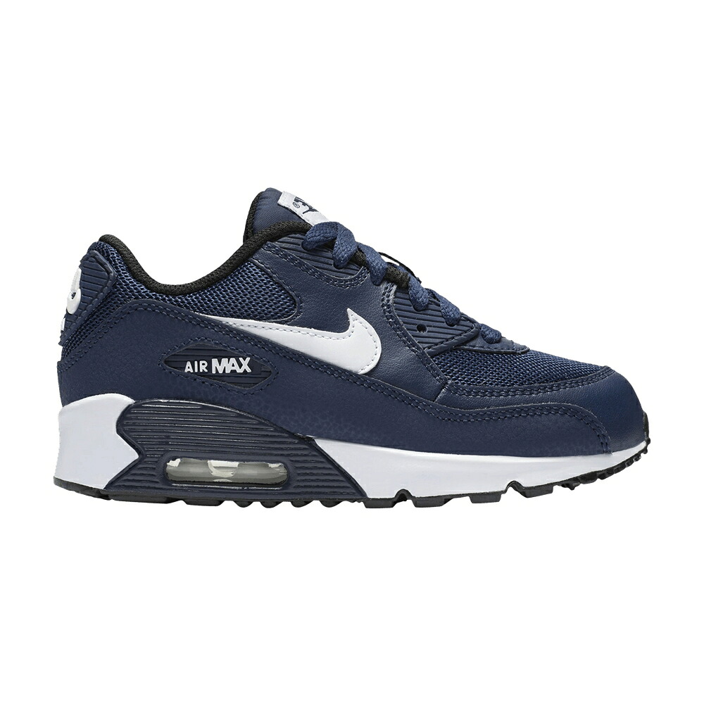ナイキ マックス 紺色 ネイビー 白色 ホワイト 黒色 ブラック エアマックス 'MIDNIGHT NUBUCK' ジュニア キッズ NIKE AIR MAX 90 MESH PS NAVY / MIDNIGHT NAVY WHITE BLACK ベビー マタニティ スニーカー
